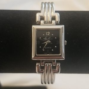 KATHIE LEE Silver Sqaure Face Women's Watch